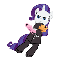 Size: 4000x4014 | Tagged: safe, artist:ninjamissendk, rarity, earth pony, pony, unicorn, absurd resolution, applelizabeth thompson, crossover, death the kid, patripie thompson, rarideath the kid, simple background, solo, soul eater