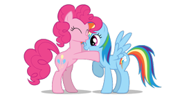 Size: 700x400 | Tagged: safe, artist:mixermike622, pinkie pie, rainbow dash, earth pony, pegasus, pony, female, forehead kiss, kissing, lesbian, mare, pinkiedash, shipping, simple background, transparent background