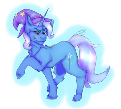 Size: 3708x3358 | Tagged: safe, artist:thewerewolfbrony, derpibooru import, trixie, pony, unicorn, hat, raised hoof, simple background, transparent background, unshorn fetlocks