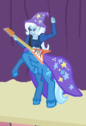 Size: 2550x3720 | Tagged: safe, artist:oneovertwo, derpibooru import, trixie, centaur, ponytaur, taur, equestria girls, guitar, solo