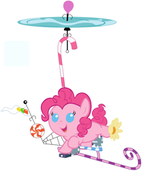 Size: 4200x5000 | Tagged: safe, artist:beavernator, pinkie pie, earth pony, pony, absurd resolution, baby, baby pie, baby pony, candy, filly, flag, foal, food, pinkiecopter