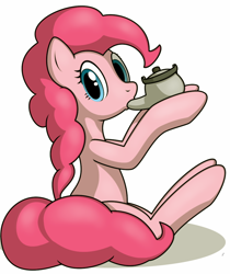Size: 840x1000 | Tagged: safe, artist:tg-0, pinkie pie, earth pony, pony, female, mare, pink coat, pink mane, solo, teapot