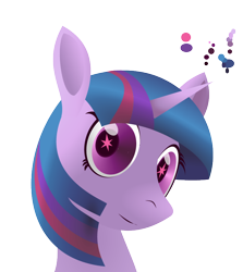 Size: 702x788 | Tagged: safe, artist:dannyrevv, derpibooru import, twilight sparkle, bust, portrait, profile, reference sheet, solo, wingding eyes