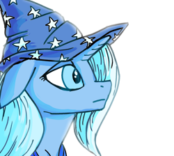 Size: 1800x1614 | Tagged: safe, artist:kovoranu, derpibooru import, trixie, pony, unicorn, bust, female, mare, portrait, simple background, solo, white background