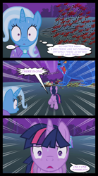 Size: 1280x2300 | Tagged: safe, artist:bigsnusnu, derpibooru import, dusk shine, trixie, twilight sparkle, unicorn twilight, pony, unicorn, ursa minor, comic:dusk shine in pursuit of happiness, comic, dialogue, female, half r63 shipping, male, mare, rule 63, shipping, stallion, straight, trixshine, twixie