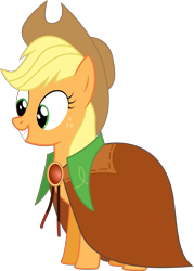 Size: 4000x5586 | Tagged: safe, artist:joey, applejack, earth pony, pony, absurd resolution, cape, clothes, simple background, solo, transparent background, vector