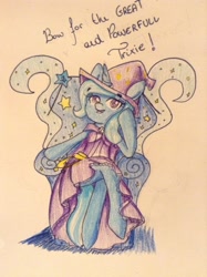 Size: 956x1280 | Tagged: safe, artist:tawneedoodles, derpibooru import, trixie, pony, unicorn, female, mare, solo, traditional art