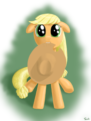 Size: 1621x2157 | Tagged: safe, artist:ter0k, applejack, earth pony, pony, cute, looking at you, mouth hold, sitting, solo