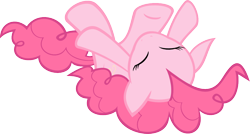 Size: 1000x534 | Tagged: safe, artist:kalleflaxx, pinkie pie, earth pony, pony, demands, eyes closed, on back, simple background, transparent background, vector