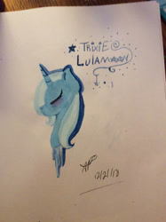 Size: 1280x1714 | Tagged: safe, artist:mia-bow, derpibooru import, trixie, solo, traditional art