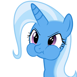 Size: 1000x1000 | Tagged: safe, artist:ravirr94, derpibooru import, trixie, pony, unicorn, female, mare, puffy cheeks, simple background, solo, transparent background, upset