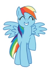 Size: 360x508 | Tagged: safe, artist:galacta, rainbow dash, pegasus, pony, eyes closed, smiling, solo