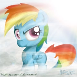 Size: 999x999 | Tagged: safe, artist:noponyzone, rainbow dash, pegasus, pony, filly, filly rainbow dash, solo