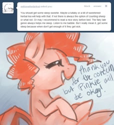 Size: 656x720 | Tagged: dead source, safe, artist:dhui, pinkie pie, earth pony, pony, ask tired pie, tumblr