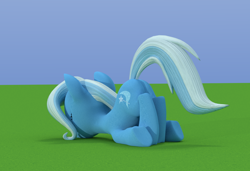 Size: 1056x723 | Tagged: safe, artist:3d thread, derpibooru import, trixie, pony, unicorn, /mlp/, 3d, 3d model, blender, faceplant, female, mare, solo, tripsie