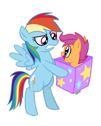 Size: 2000x2500 | Tagged: safe, artist:773her, rainbow dash, scootaloo, pegasus, pony, high res, simple background, transparent background, vector