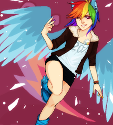 Size: 500x550 | Tagged: safe, artist:chisa-art, artist:slinkytoes, rainbow dash, humanized, winged humanization