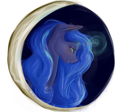 Size: 2680x2408 | Tagged: safe, artist:kittysplasher, princess luna, alicorn, pony, crescent moon, magic, solo