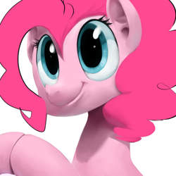 Size: 900x900 | Tagged: safe, artist:sunibee, pinkie pie, earth pony, pony, female, mare, painting, pink coat, pink mane, solo