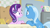 Size: 1280x720 | Tagged: safe, derpibooru import, screencap, starlight glimmer, trixie, pony, unicorn, road to friendship, chair, desk, excited, flower, grin, inkwell, looking at each other, quill, smiling, starlight's office, stars