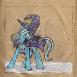 Size: 700x696 | Tagged: safe, artist:kassberke, derpibooru import, trixie, pony, unicorn, female, mare, solo, traditional art