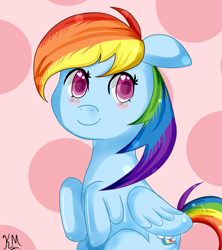 Size: 877x988 | Tagged: safe, artist:pklove-chan, rainbow dash, pegasus, pony, g4, blue coat, female, mare, multicolored mane, solo