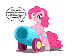 Size: 1024x768 | Tagged: safe, artist:furboz, pinkie pie, earth pony, pony, cannon, party cannon, solo