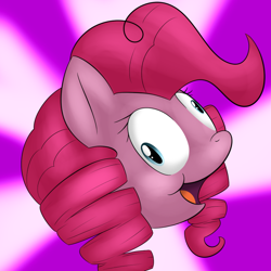 Size: 800x800 | Tagged: safe, artist:lamia, pinkie pie, earth pony, pony, derp, drill hair, drill mane, katawa shoujo, misha