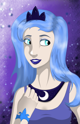 Size: 2464x3836 | Tagged: safe, artist:vitadifata, princess luna, human, humanized, lipstick, s1 luna, solo