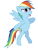 Size: 800x1057 | Tagged: safe, artist:schnuffitrunks, rainbow dash, pegasus, pony, blue coat, blue wings, female, mare, multicolored mane, simple background, smiling, solo