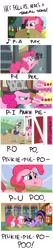 Size: 659x3100 | Tagged: safe, pinkie pie, earth pony, pony, unicorn, season 2, duo, duo female, female, mare, text