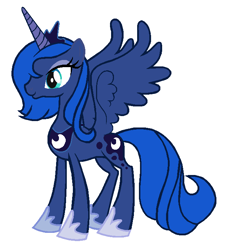 Size: 630x700 | Tagged: safe, artist:durpy, princess luna, alicorn, pony, palette swap, s1 luna, solo