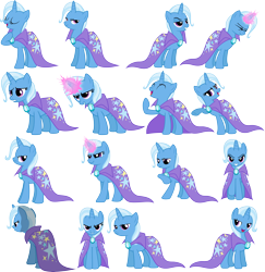 Size: 8000x8223 | Tagged: safe, artist:jeatz-axl, derpibooru import, trixie, pony, unicorn, absurd resolution, angry, best pony, cape, clothes, magic, running, simple background, tongue out, transparent background, vector