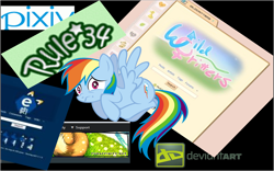 Size: 1286x802 | Tagged: safe, rainbow dash, pegasus, pony, blue, blue coat, blue text, deviantart, e621, ears, female symbol, furaffinity, green, hexagon, horrified, internet, pink eyes, pink text, pixiv, rule 34, tail, text, venus symbol, wild critters