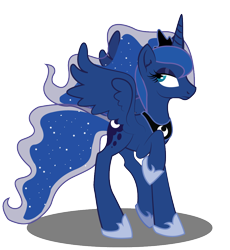 Size: 944x1025 | Tagged: safe, artist:dr-whiskey, princess luna, alicorn, pony, raised hoof, simple background, solo, spread wings, transparent background, unamused