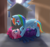 Size: 1525x1441 | Tagged: safe, artist:jacky-bunny, mare do well, pinkie pie, rainbow dash, earth pony, pegasus, pony, the mysterious mare do well, clothes, costume, female, lesbian, on back, pinkiedash, scene interpretation, shipping