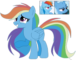 Size: 526x414 | Tagged: safe, artist:cosmic-wonders, derpibooru import, rainbow dash, trixie, pegasus, pony, female, lesbian, parents:trixdash, shipping, simple background, transparent background, trixdash