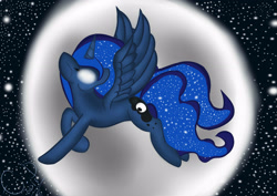 Size: 3507x2480 | Tagged: artist needed, source needed, safe, princess luna, alicorn, pony, moon, night, solo