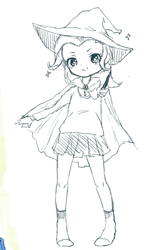 Size: 399x621 | Tagged: safe, artist:weiliy, derpibooru import, trixie, equestria girls, clothes, monochrome, skirt, solo