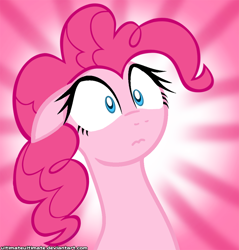 Size: 1000x1045 | Tagged: safe, artist:zantyarz, pinkie pie, earth pony, pony, female, mare, pink coat, pink mane, reaction image, surprise face