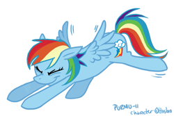 Size: 725x483 | Tagged: safe, rainbow dash, pegasus, pony, digital art, eyes closed, solo