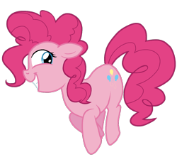 Size: 1018x900 | Tagged: safe, artist:nukeleer, pinkie pie, earth pony, pony, female, looking back, mare, simple background, smiling, solo, transparent background