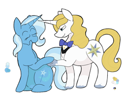 Size: 800x649 | Tagged: safe, artist:flamirasplitz, derpibooru import, prince blueblood, trixie, pony, bluetrix, female, male, shipping, straight