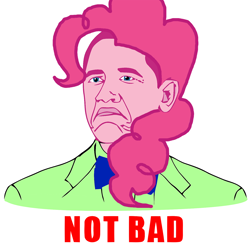 Size: 1200x1181 | Tagged: safe, pinkie pie, barack obama, barely pony related, meme, not bad, reaction image