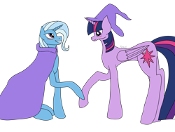 Size: 1600x1200 | Tagged: safe, artist:fireboltpug, derpibooru import, trixie, twilight sparkle, twilight sparkle (alicorn), alicorn, pony, female, lesbian, shipping, twixie