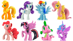 Size: 1660x938 | Tagged: safe, applejack, fluttershy, pinkie pie, princess luna, rainbow dash, rarity, spike, twilight sparkle, twilight sparkle (alicorn), alicorn, dragon, earth pony, pegasus, pony, unicorn, female, mane seven, mane six, mare, toy