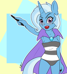 Size: 900x988 | Tagged: safe, artist:fr3nch-3, derpibooru import, trixie, anthro, armpits, lipstick, solo, wand