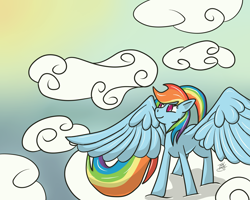 Size: 5000x4000 | Tagged: safe, artist:tlatophat, rainbow dash, pegasus, pony, absurd resolution, cloud, cloudy, female, mare, solo