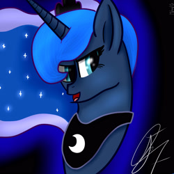 Size: 3000x3000 | Tagged: safe, artist:nexcoyotlgt, princess luna, alicorn, pony, female, horn, mare, simple background, solo