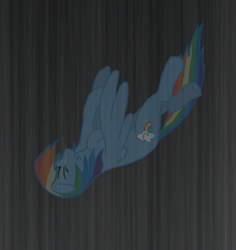 Size: 713x756 | Tagged: safe, artist:keta97, rainbow dash, pegasus, pony, falling, rain, sad, solo